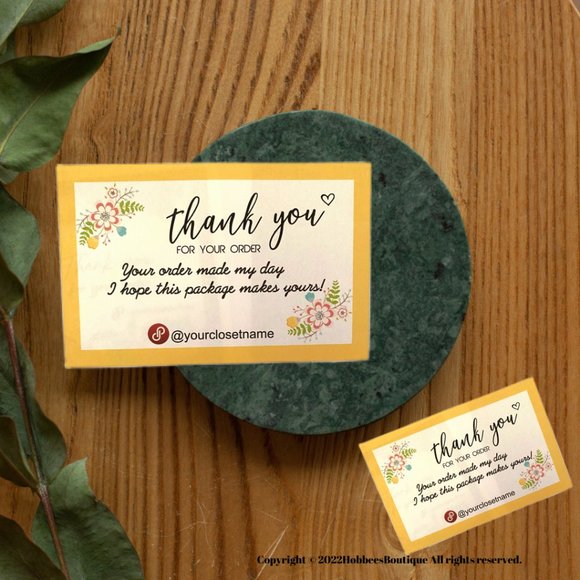 Thank You Poshmark, Etsy , Ebay   Packaging Insert Card - Picture 2 of 9